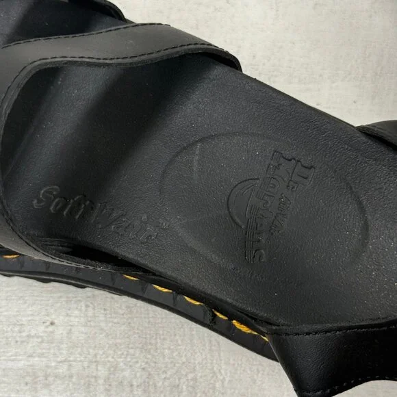 Dr. Martens Blaire Quad Platform Gladiator Sandals Black Hydro Leather Size 9 - Picture 13 of 13